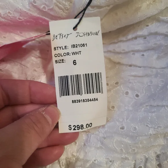 🆕️VINTAGE RARE Betsey Johnson White Ruffled Dress White EyeletNWT